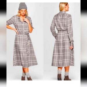 BLACK GREY & PINK Universal Thread LONG shirt dress SIZE XL